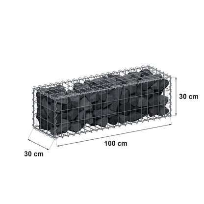 Schanskorf 100 cm x 30 cm x 30 cm (L x H x D), maaswijdte 5 cm x 10 cm, spiraalvormig