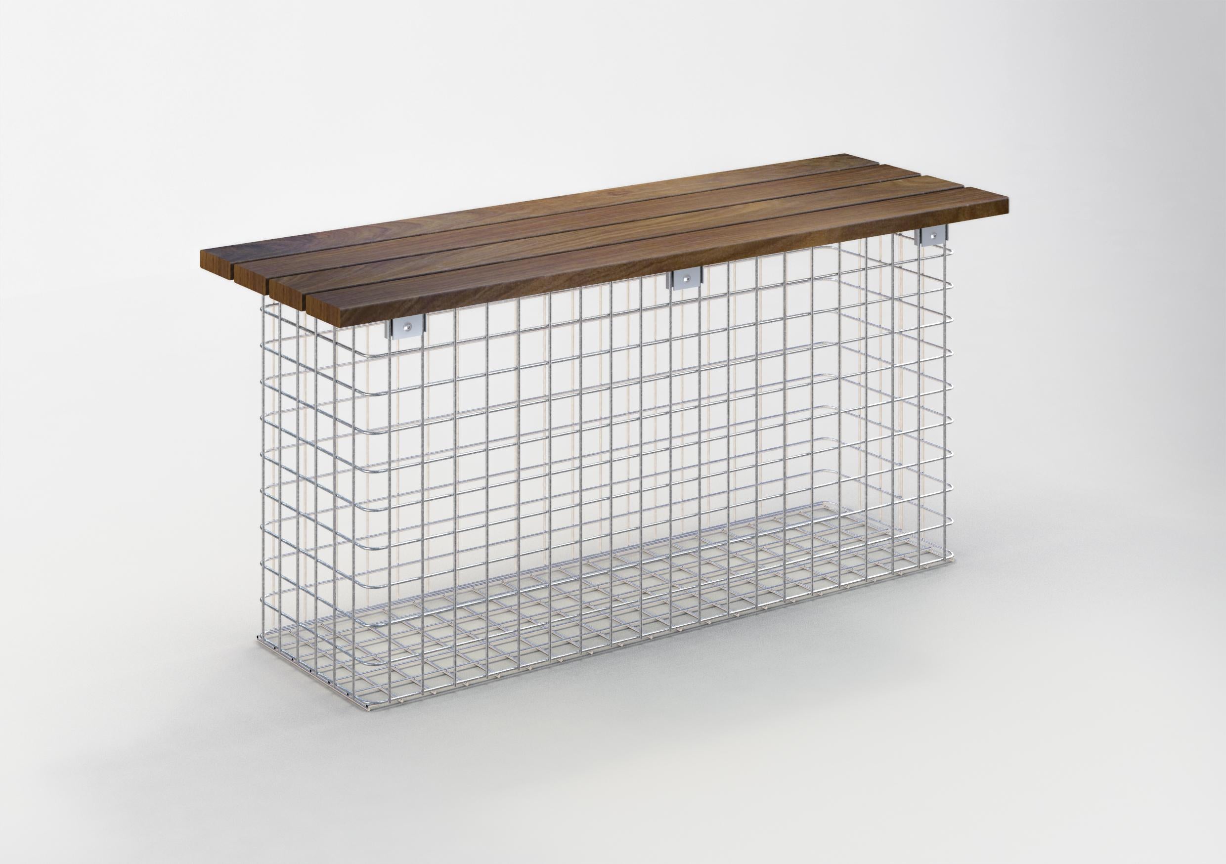 Banco de jardim 102 x 50 x 32 cm CUMARU MW 5 x 5 cm, galvanizado a quente