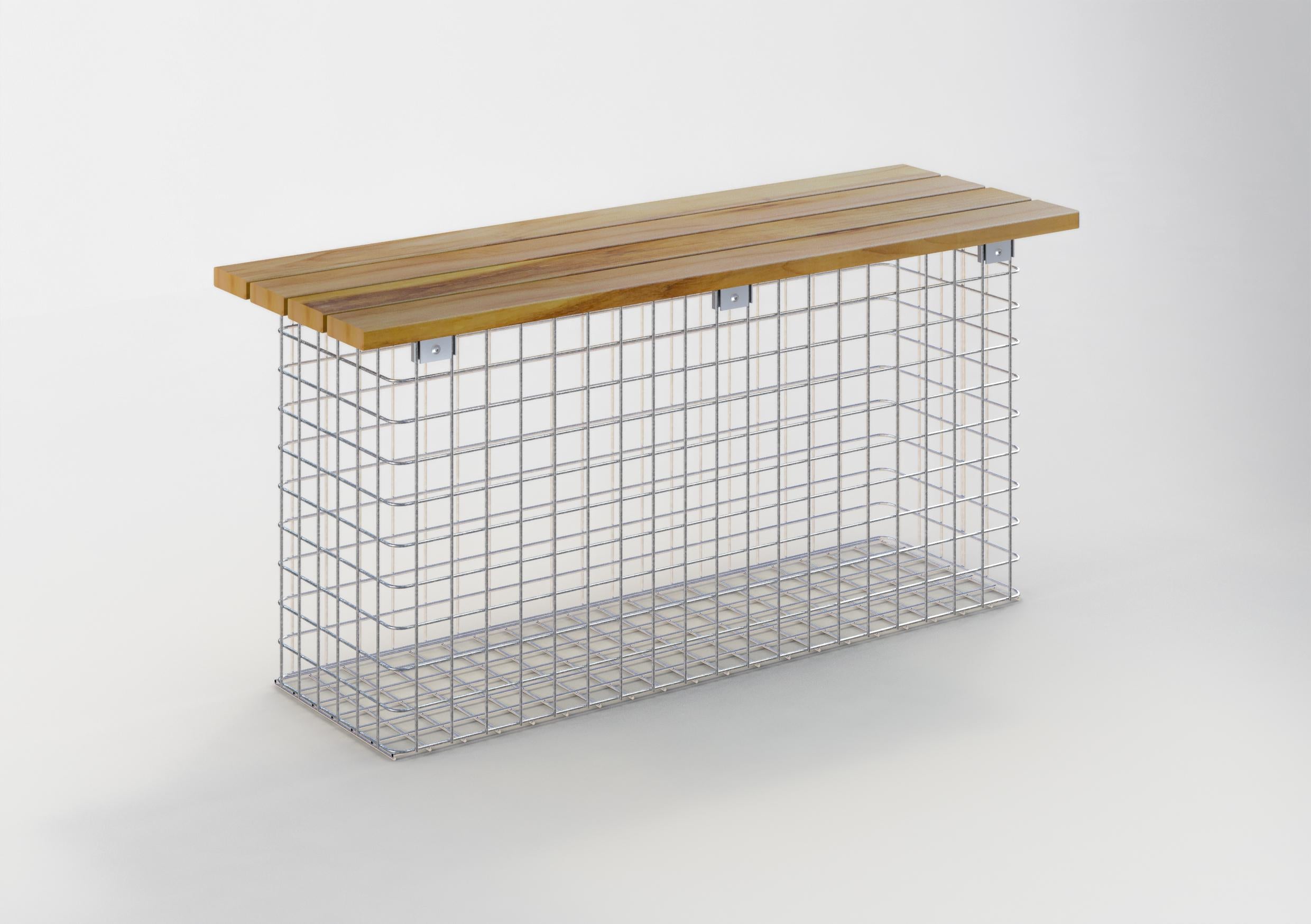 Banco de jardim 102 x 50 x 32 cm TEAK MW 5 x 5 cm, galvanizado a quente