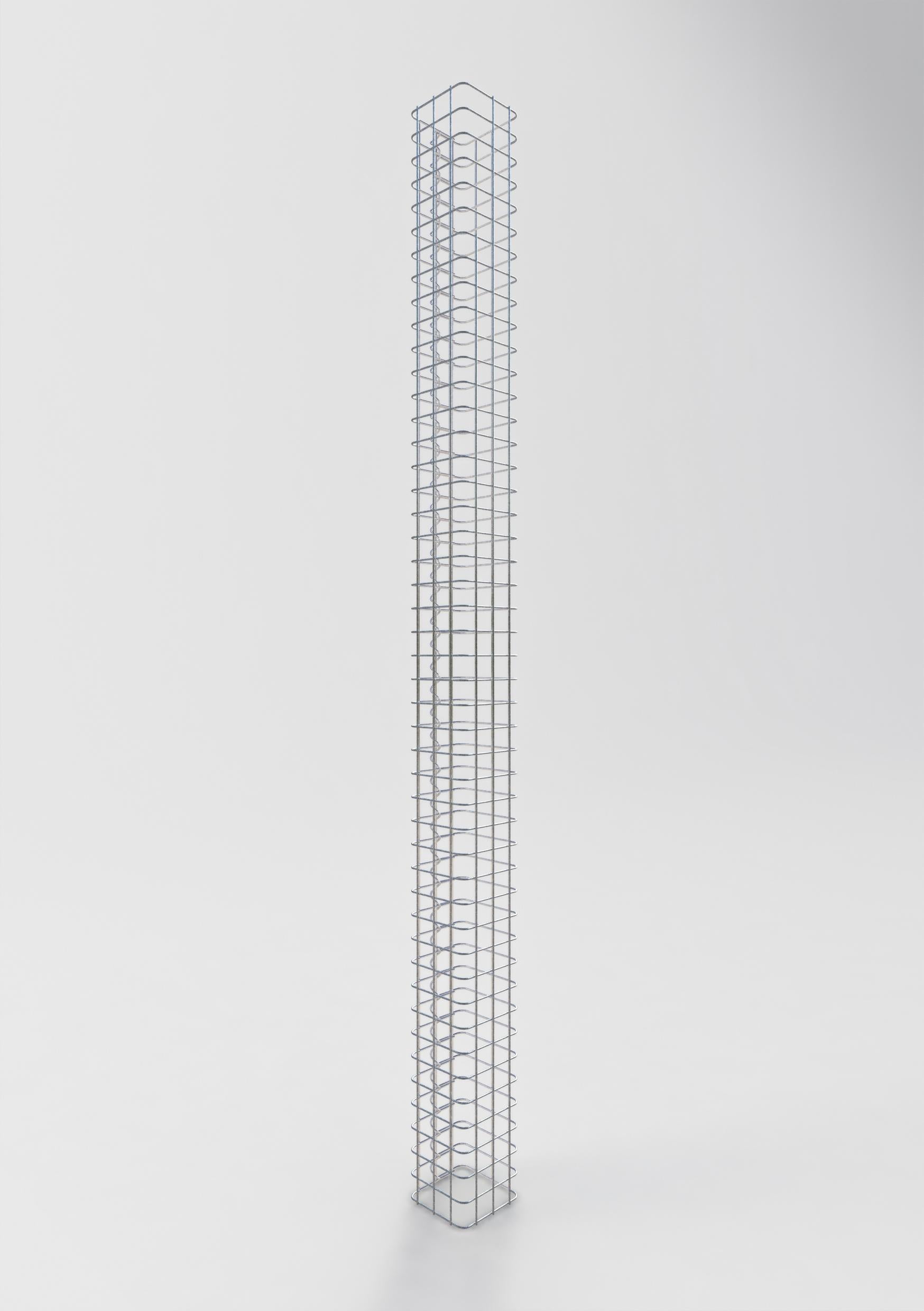 Columna de gaviones cuadrada 17 cm x 17 cm, 230 cm de altura, MW 5 cm x 5 cm