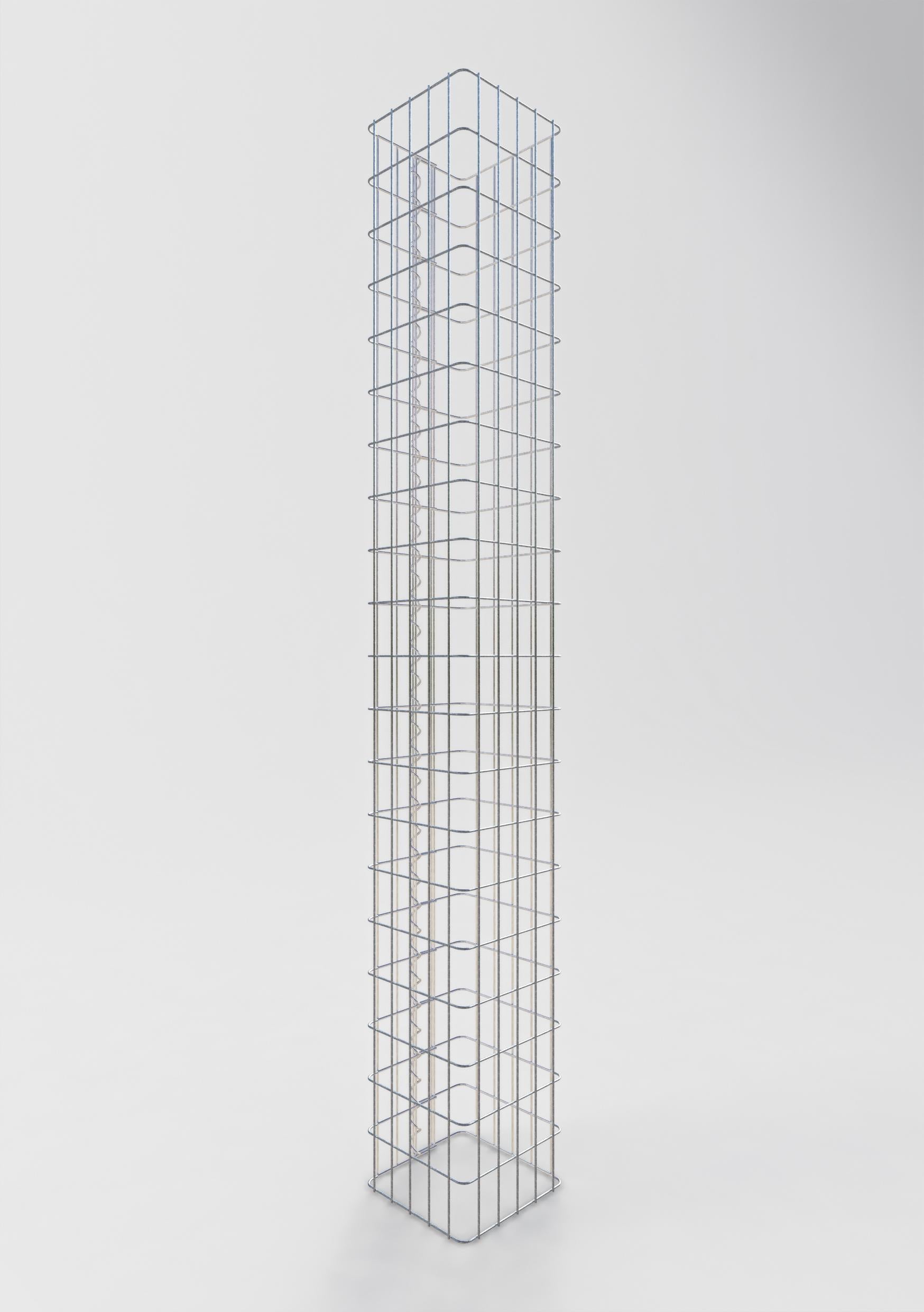 Gabion column square 27 cm x 27 cm, 200 cm high, MW 5 cm x 10 cm