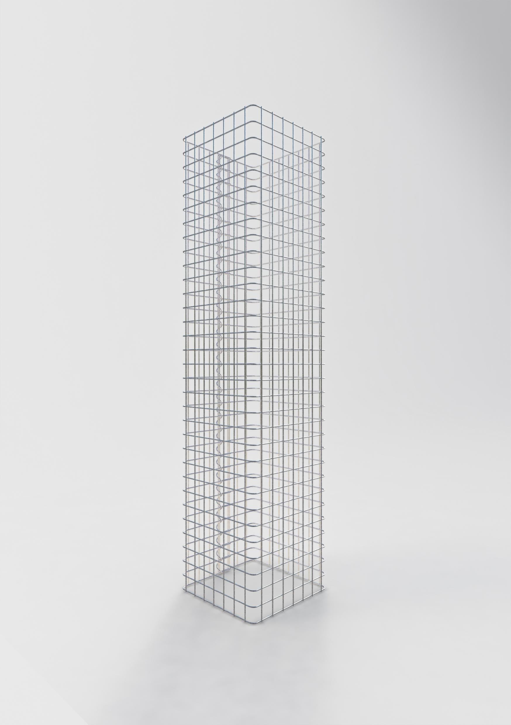 Columna de gaviones angular 37 cm x 37 cm, 160 cm de altura, MW 5 cm x 5 cm