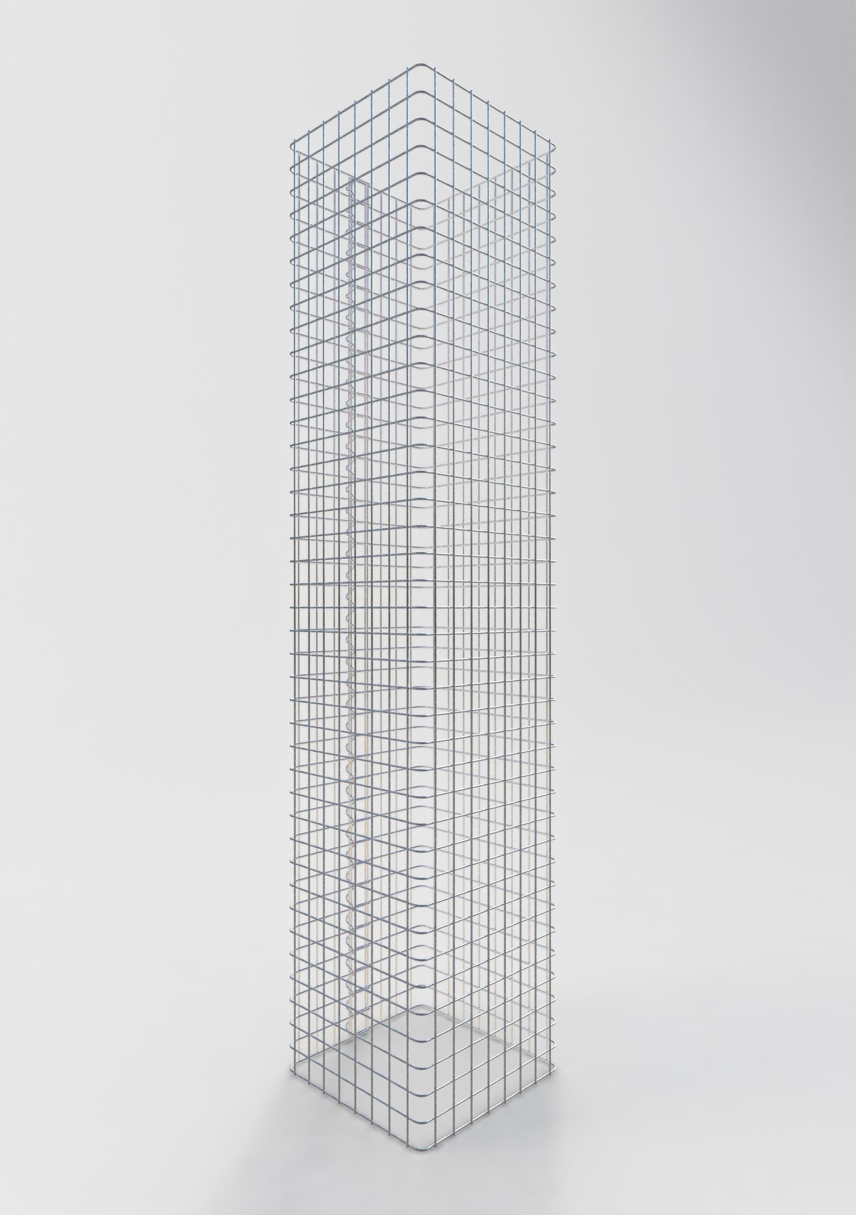 Columna de gaviones angular 42 cm x 42 cm, 200 cm de altura, MW 5 cm x 5 cm