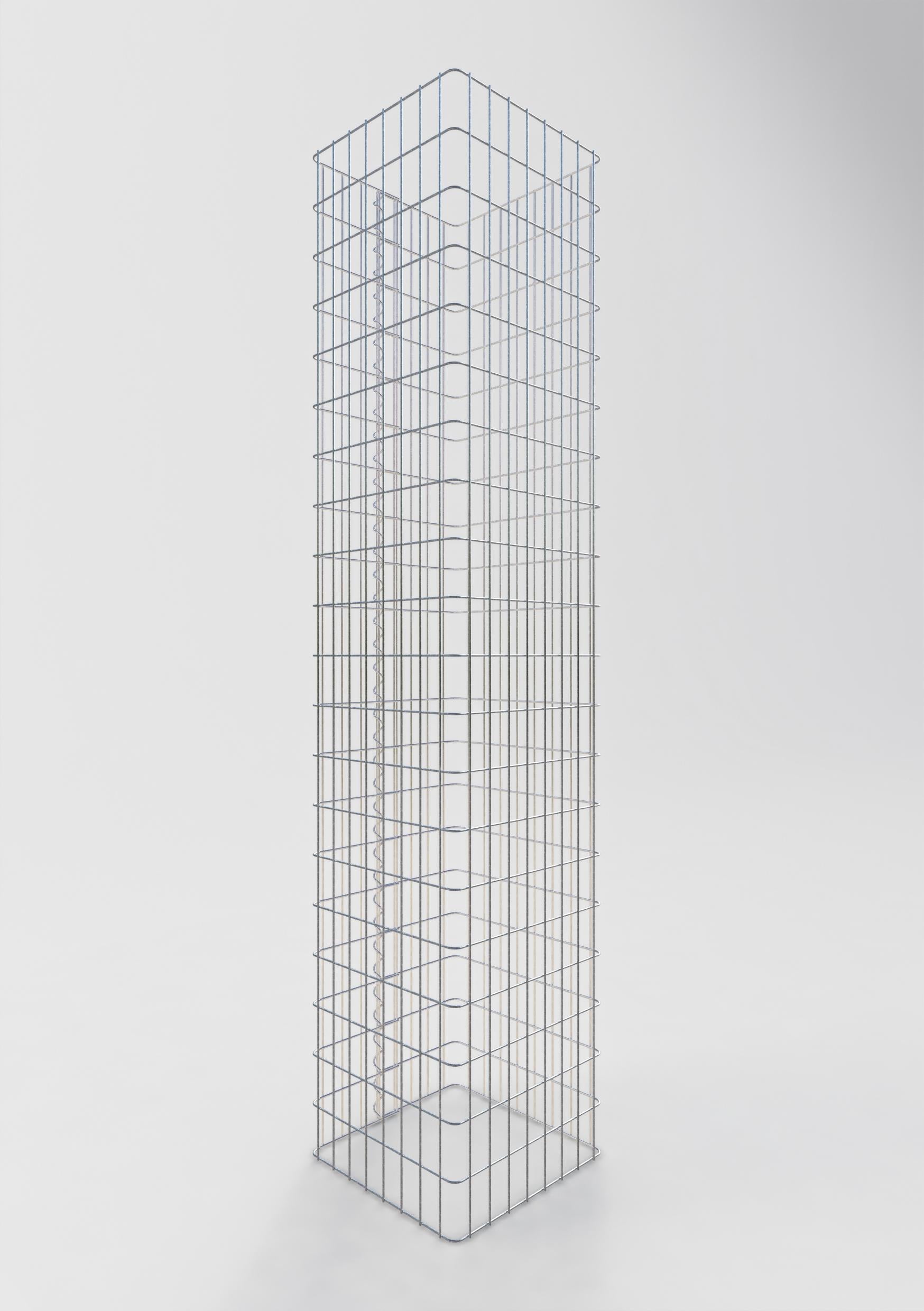 Colonna di gabbioni angolare 42 cm x 42 cm, altezza 200 cm, MW 5 cm x 10 cm