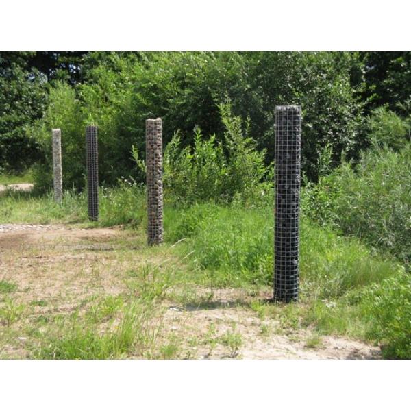 Gabion column 32 x 32 cm, MW 5 x 10 cm square