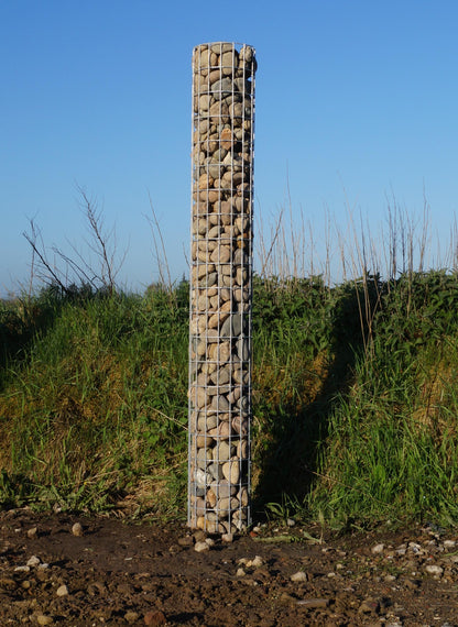 Colonne de gabion ronde galvanisée à chaud, 27 cm de diamètre, 200 cm de hauteur, MW 5 cm x 10 cm