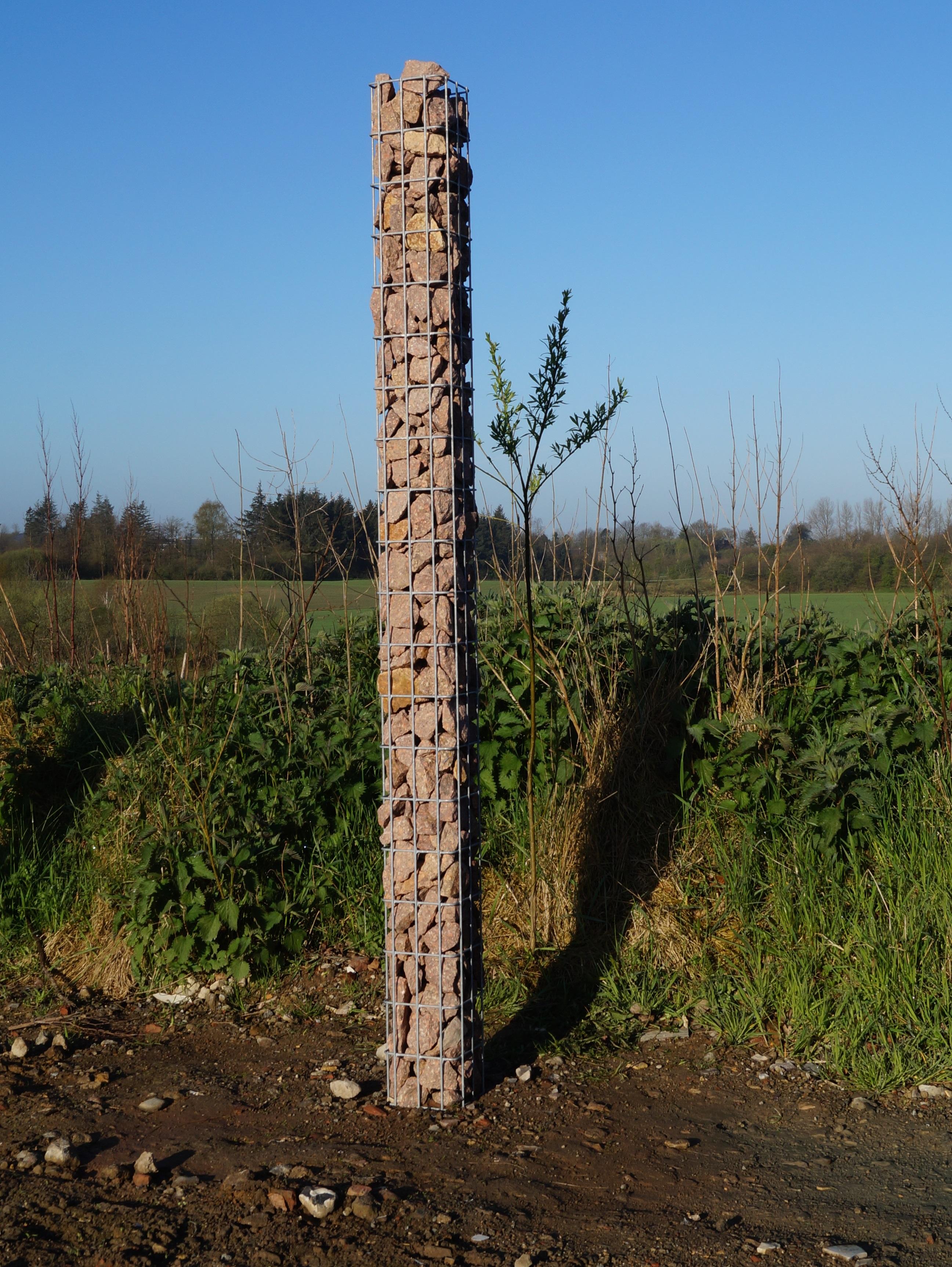 Coluna de gabião quadrada galvanizada a quente, 17 cm x 17 cm, 200 cm de altura, malha 5 cm x 10 cm