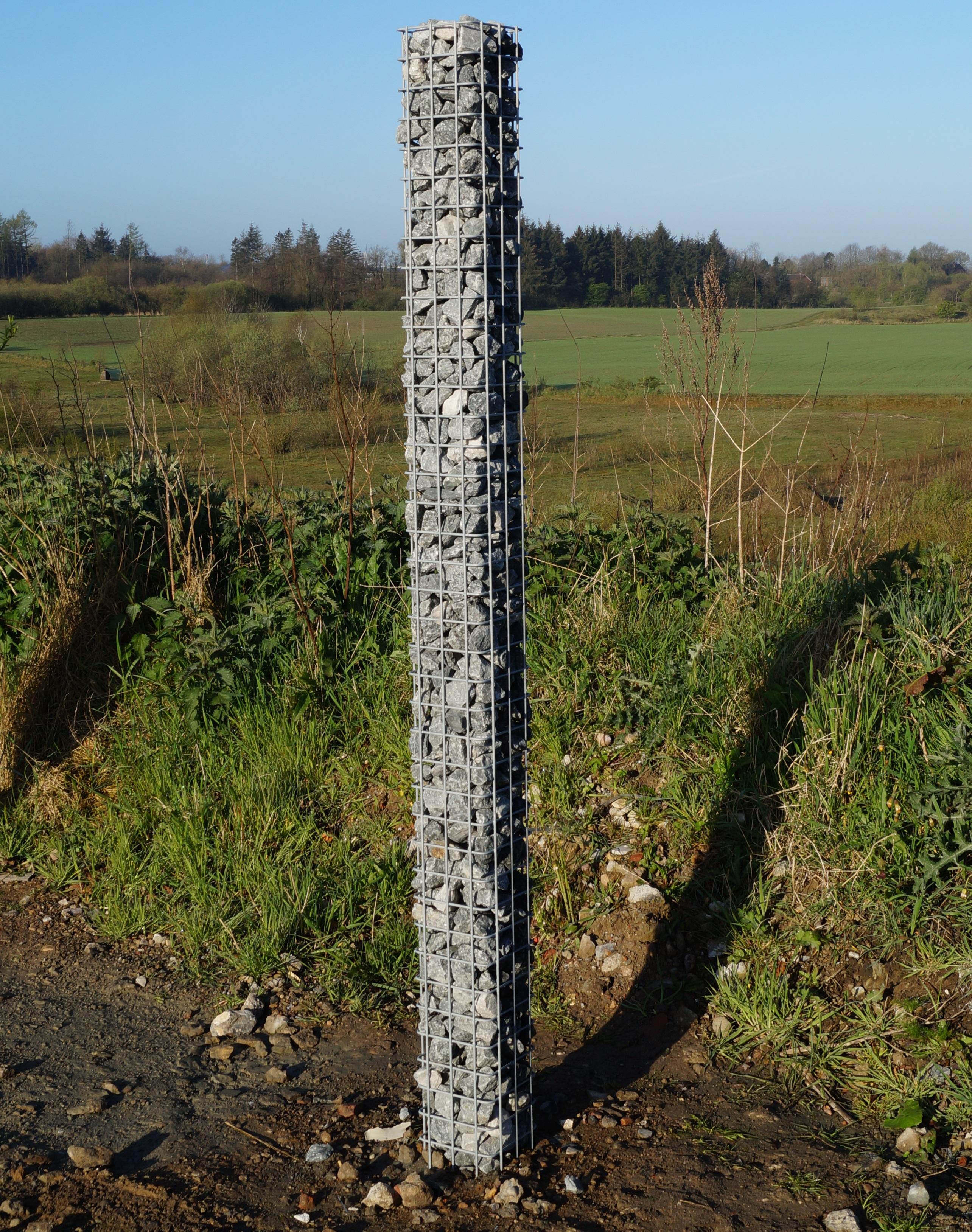 Columna rectangular de gaviones galvanizados en caliente, 17 cm x 17 cm, 200 cm de altura, MW 5 cm x 5 cm