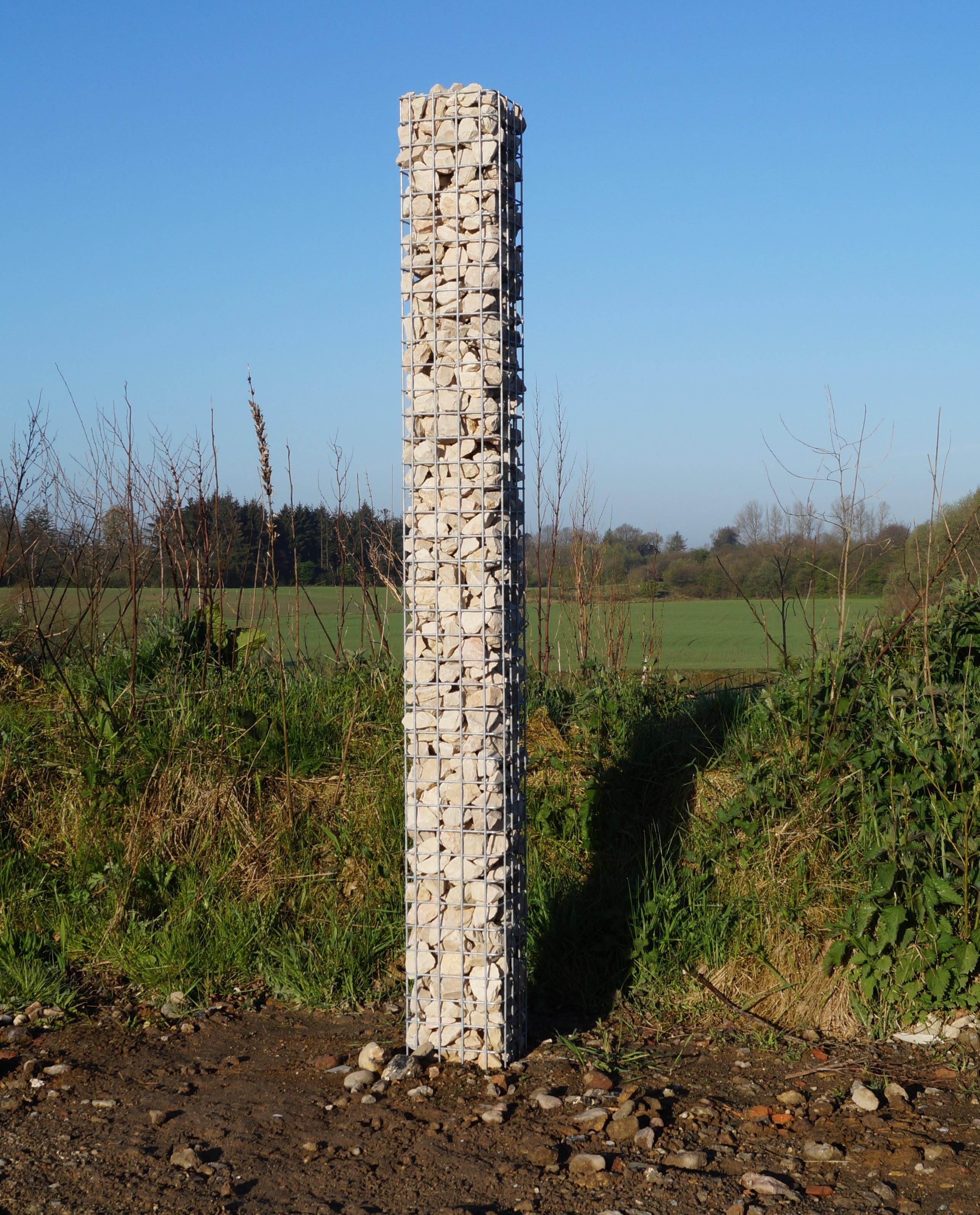 Gabion column, square, hot-dip galvanized, 22 cm x 22 cm, 200 cm high, MW 5 cm x 5 cm