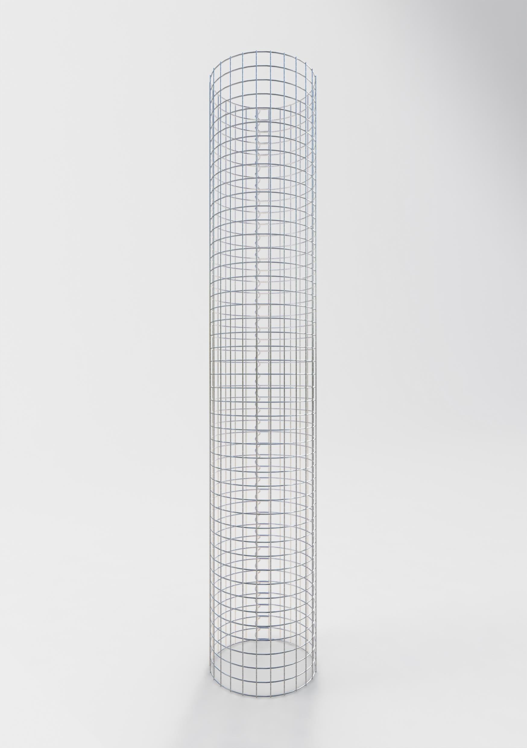 Gabion column around 42 cm diameter, 230 cm height, mesh size 5 cm x 5 cm