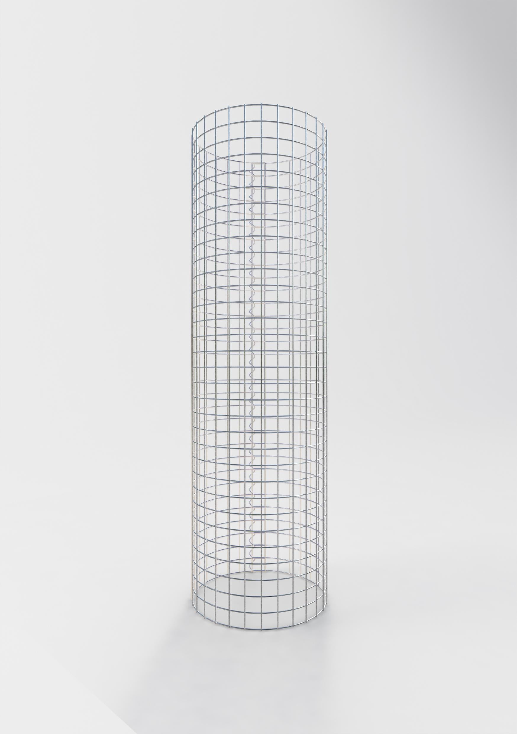 Gabion column around 42 cm diameter, 160 cm height, mesh size 5 cm x 5 cm