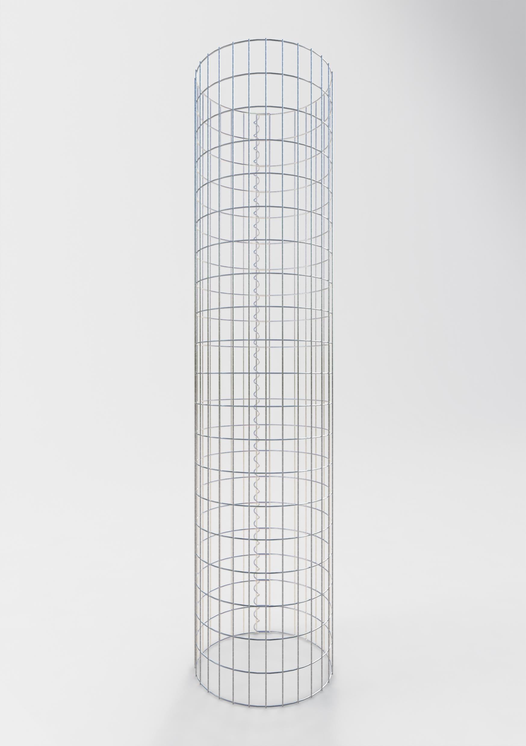 Gabion column around 47 cm diameter, 200 cm height, mesh size 5 cm x 10 cm