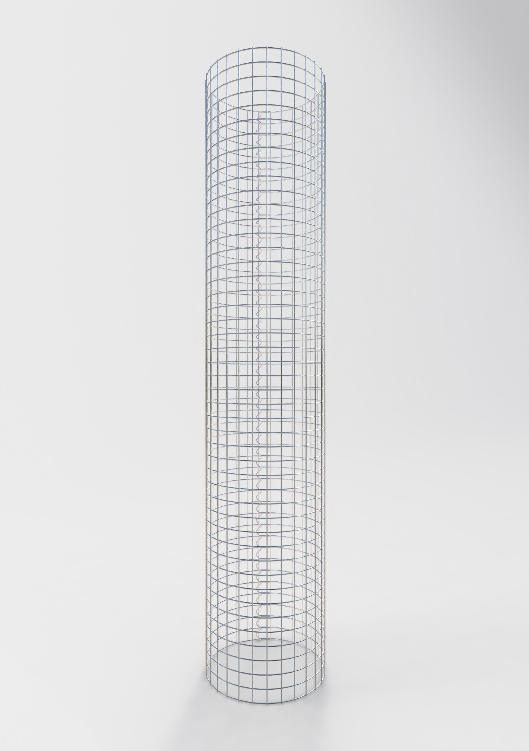 Gabion column around 47 cm diameter, 230 cm height, mesh size 5 cm x 5 cm