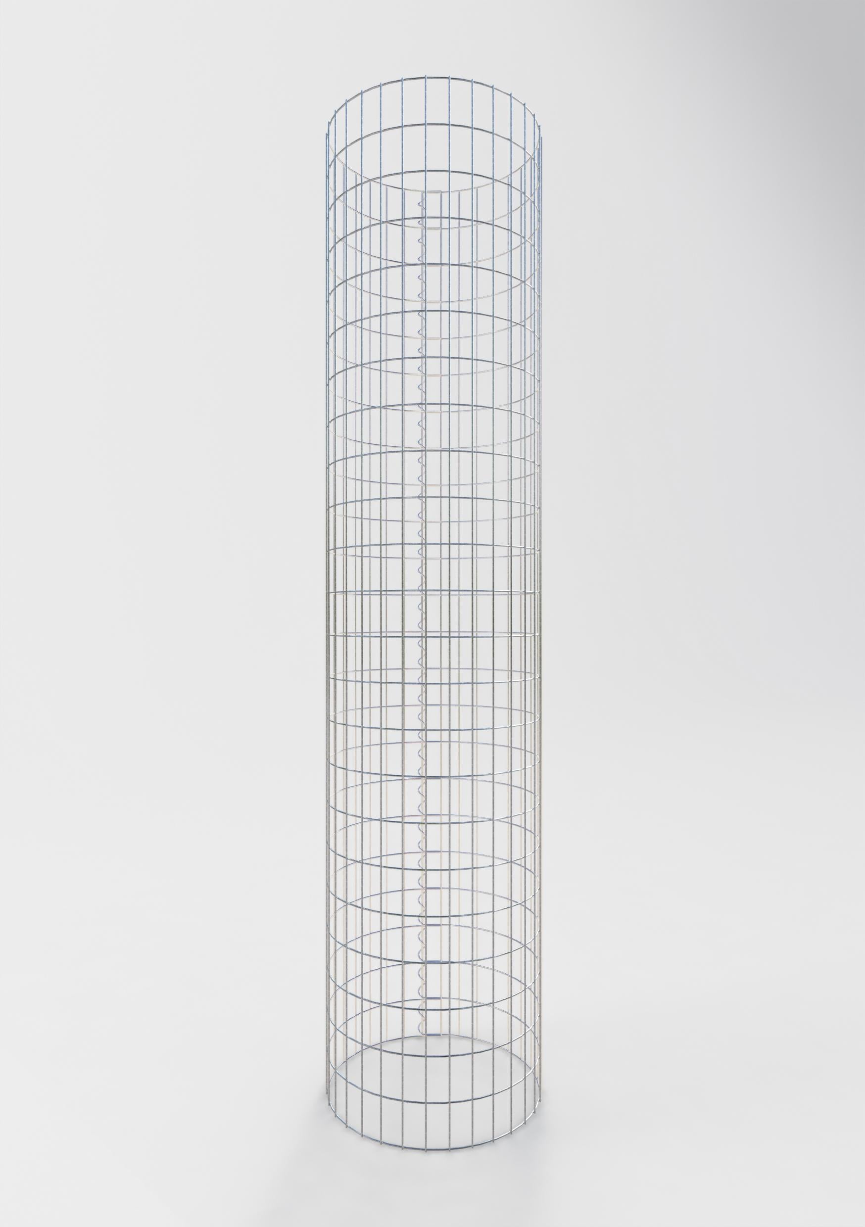 Gabion column around 52 cm diameter, 230 cm height, mesh size 5 cm x 10 cm