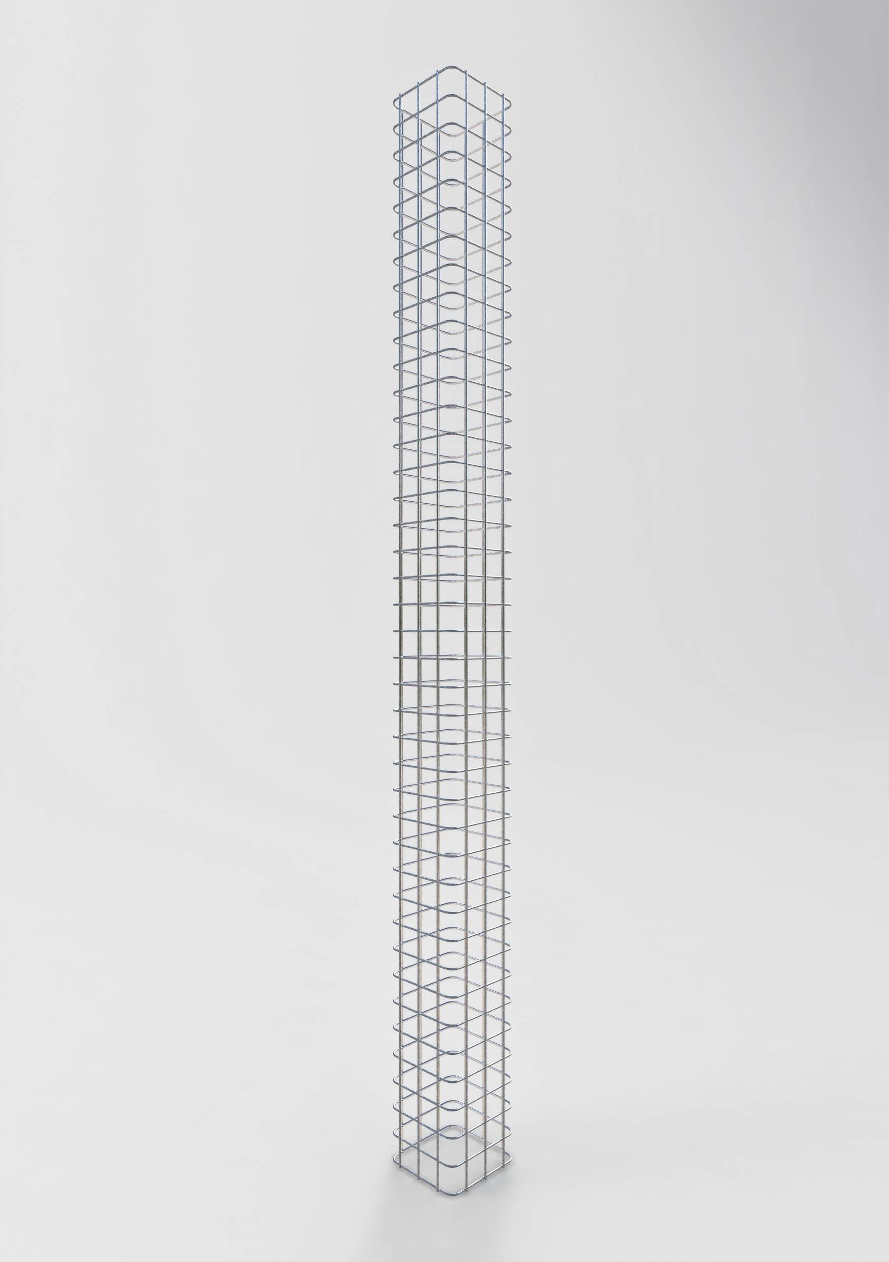 Columna rectangular de gaviones galvanizados en caliente, 17 cm x 17 cm, 200 cm de altura, MW 5 cm x 5 cm