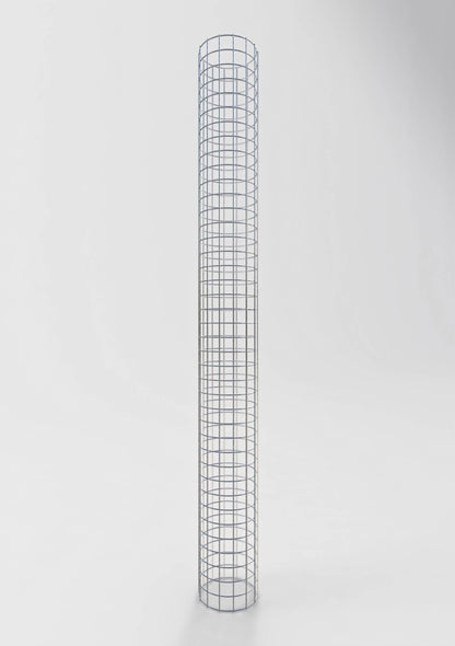 Colonne de gabion ronde galvanisée à chaud, 22 cm de diamètre, 200 cm de hauteur, MW 5 cm x 5 cm