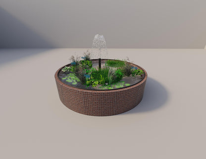 Gabion verhoogde vijver rond, buitendiameter 352 cm, hoogte 80 cm, maaswijdte 5 x 5 cm, wanddikte 15 cm