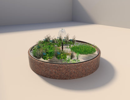 Gabion raised pond round, outer diameter 472 cm, height 80 cm, mesh size 5 x 5 cm, wall thickness 15 cm